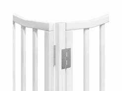 Clicnbuy Puerta de perros plegable 6 paneles madera álamo blanca 480 cm Blanco Discount
