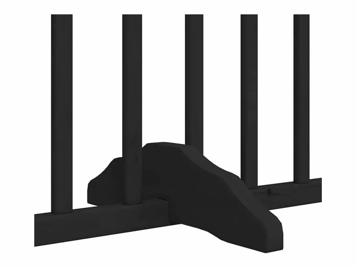 Puerta de perros plegable 8 paneles madera álamo negra 640 cm^Clicnbuy Online