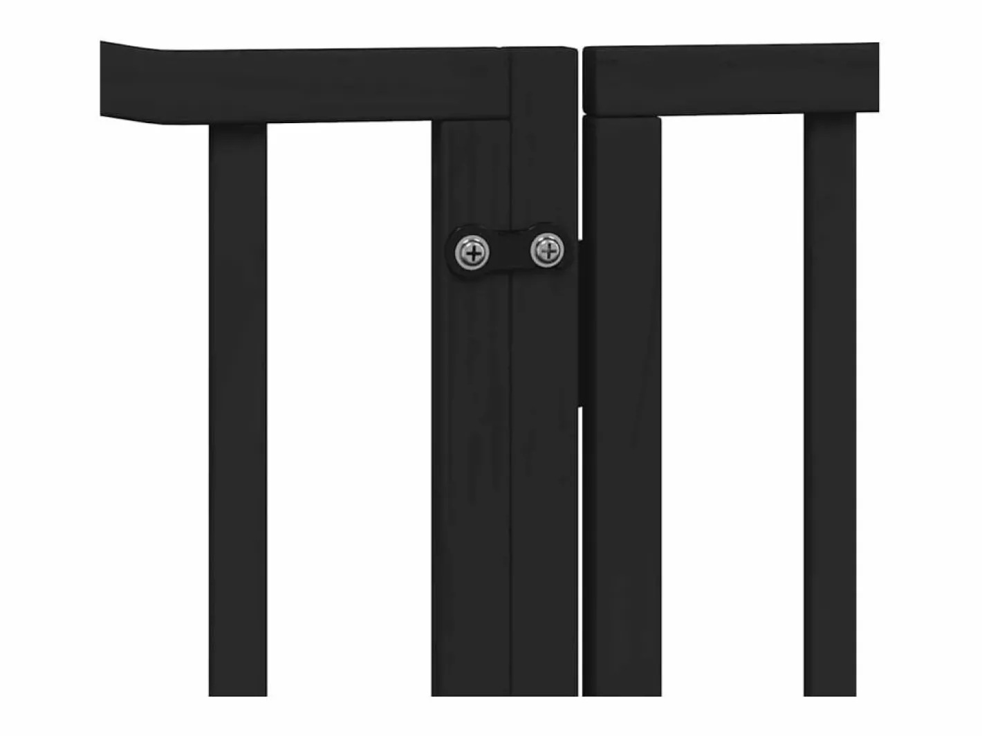 Puerta de perros plegable 8 paneles madera álamo negra 640 cm^Clicnbuy Online