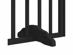 Puerta de perros plegable 15 paneles madera álamo negra 750 cm^Clicnbuy Online