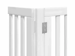 Clicnbuy Puerta de perros plegable 12 paneles madera álamo blanca 600 cm Blanco