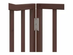 Clicnbuy Seguridad Para Mascotas|Puerta de perros plegable 6 paneles madera álamo marrón 480 cm