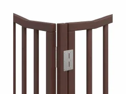 Clicnbuy Seguridad Para Mascotas|Puerta de perros plegable 6 paneles madera álamo marrón 480 cm