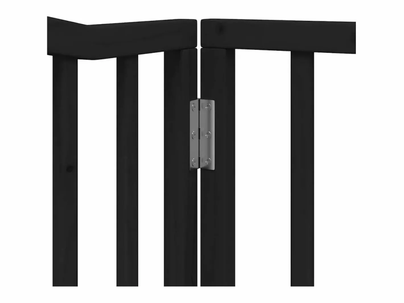 Puerta de perros plegable 8 paneles madera álamo negra 640 cm^Clicnbuy Online