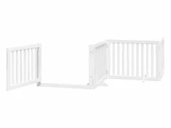 Clicnbuy Puerta de perros plegable 12 paneles madera álamo blanca 960 cm Blanco Online