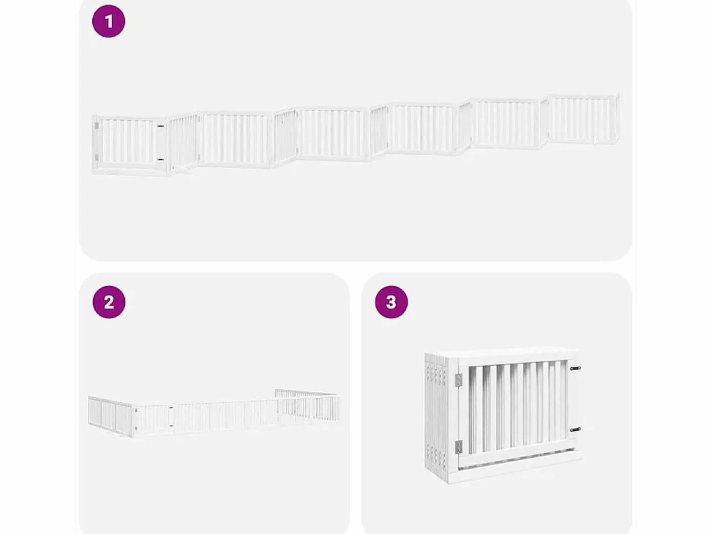 Clicnbuy Puerta de perros plegable 12 paneles madera álamo blanca 960 cm Blanco Online