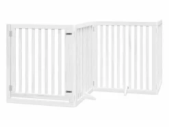 Puerta de perros plegable 12 paneles madera álamo blanca 960 cm^Clicnbuy Hot