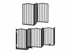 Clicnbuy Seguridad Para Mascotas|Puerta de perros plegable 12 paneles madera álamo negra 600 cm