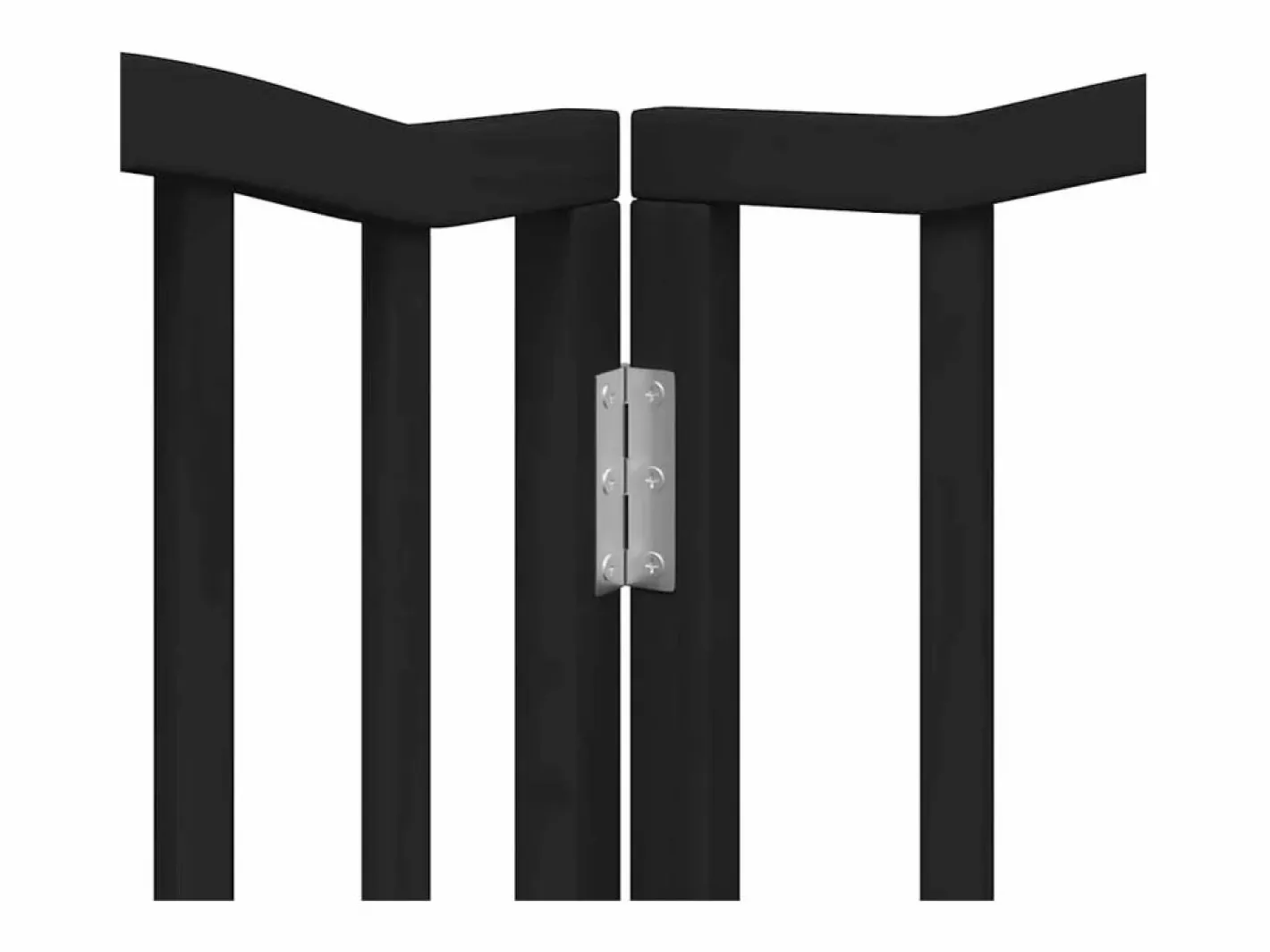 Puerta de perros plegable 15 paneles madera álamo negra 750 cm^Clicnbuy Clearance