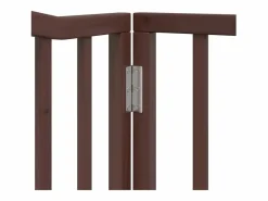 Clicnbuy Puerta de perros plegable 10 paneles madera álamo marrón 800 cm Marru00f3n Online