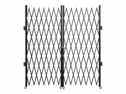 Puerta de Seguridad Plegable Doble SucceBuy, 198.12cm H x 365.76cm W, Puerta Plegable, Puerta de Tijera Negro Best