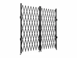 Puerta de Seguridad Plegable Doble SucceBuy, 198.12cm H x 365.76cm W, Puerta Plegable, Puerta de Tijera Negro Best