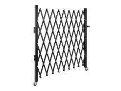 Puerta de Seguridad Plegable Individual SucceBuy de 190,5 Cm de Ancho x 122 Cm de Alto, Puerta de Tijera Negro Best