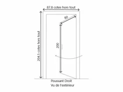 GD Menuiseries Puerta de Servicio de Madera 'Pagos' Modelo 200X80 Empuje a la Derecha (Dimensiones de la Mesa) sin manilla Color natural claro Discount