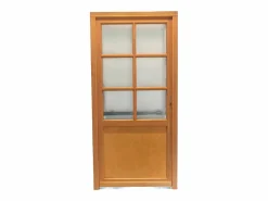 GD Menuiseries Puerta de Servicio de Madera 'Naxos' Modelo 215X90 Empuje Izquierdo (Dimensiones de la Mesa) sin manilla Marru00f3n Best