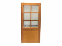 GD Menuiseries Puerta de servicio de madera esmaltada Naxos, Al.215xl.90 p. derecha + Mango Y Cañón (ref 01245F924) Tabla de Dimensiones sin manilla Color natural claro