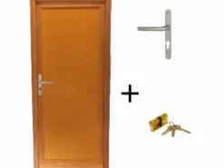 Puerta de Servicio Entera en Madera Armagos, Al.200xl.90 p. derecha + Tabla Dimensiones Mango Y Cañón (ref 01245F924) sin manilla^GD Menuiseries Online