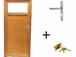 Puerta De Servicio Pagos De Madera, Al.200xl.90 p.izq + Tirador Y Cilindro (ref 01245F924) Tabla Dimensiones sin manilla^GD Menuiseries Sale