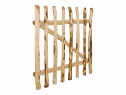 Puerta de valla simple de madera de avellano 100x90 cm Beige