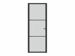 Puerta interior de vidrio y aluminio mate 76x201,5 cm ES992390^ Sale
