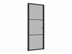 Puerta interior de vidrio y aluminio mate 83x201,5 cm ES998191 Negro Outlet