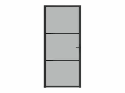 Puerta interior de vidrio y aluminio mate 93x201,5 cm ES557722 Negro Sale