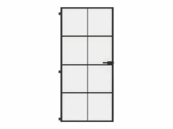 Puerta interior delgada negra vidrio y aluminio 93x201,5 cm ES223302^ Best