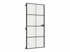 Puerta interior delgada negra vidrio y aluminio 93x201,5 cm ES223302^ Best