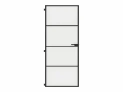 Puerta interior delgada negra vidrio y aluminio 83x201,5 cm ES998310 Negro Clearance