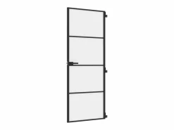 Puerta Con Marco|Puerta interior delgada negra vidrio y aluminio 76x201,5 cm ES773690