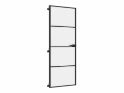 Puerta Con Marco|Puerta interior delgada negra vidrio y aluminio 76x201,5 cm ES773690