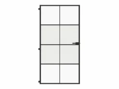 Puerta interior delgada negra vidrio y aluminio 102,5x201,5 cm ES644039 Negro New
