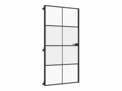 Puerta interior delgada negra vidrio y aluminio 102,5x201,5 cm ES644039 Negro New