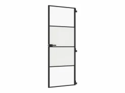 Puerta Con Marco|Puerta interior delgada negra vidrio y aluminio 76x201,5 cm ES701786
