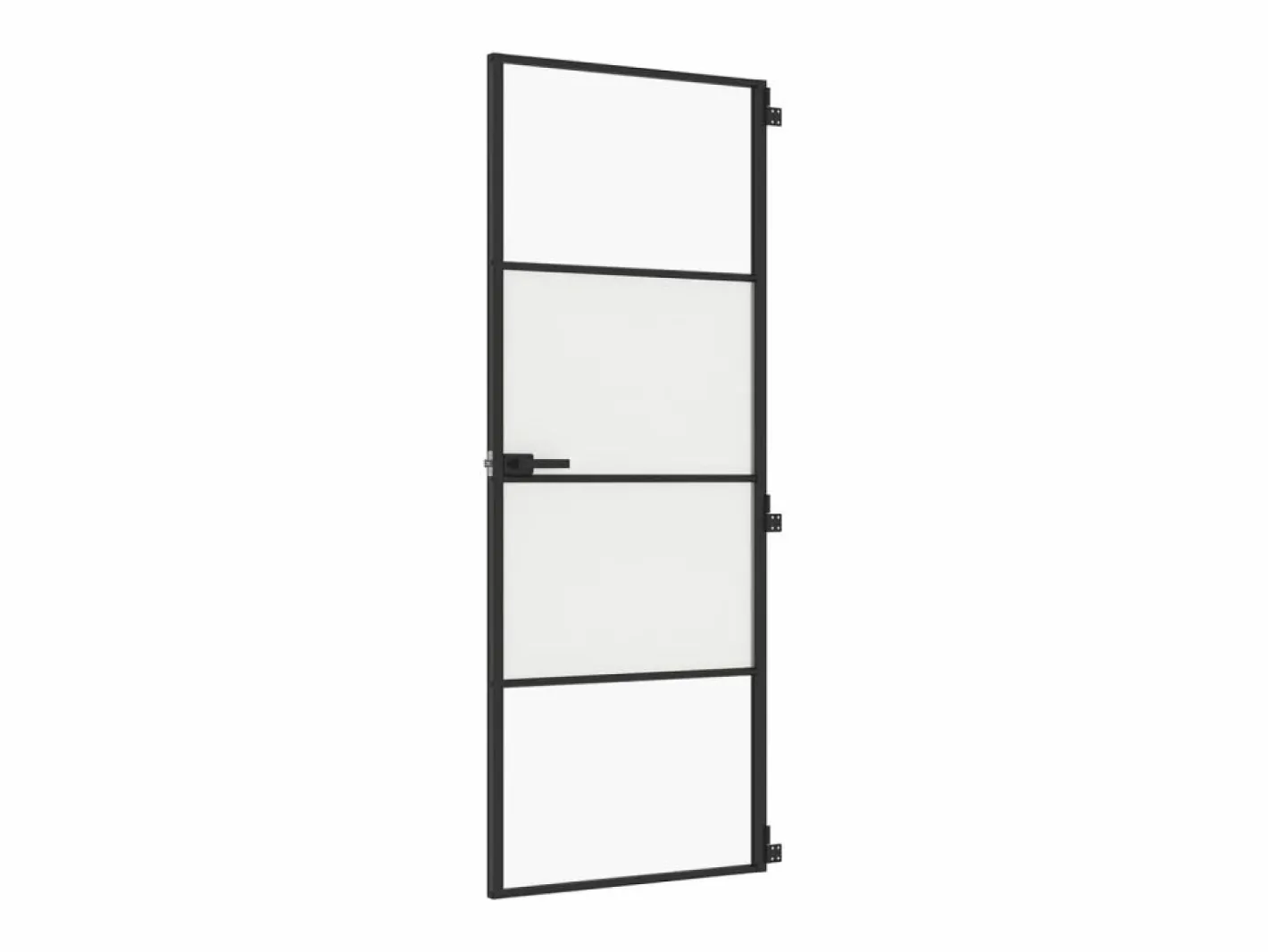 Puerta Con Marco|Puerta interior delgada negra vidrio y aluminio 76x201,5 cm ES701786