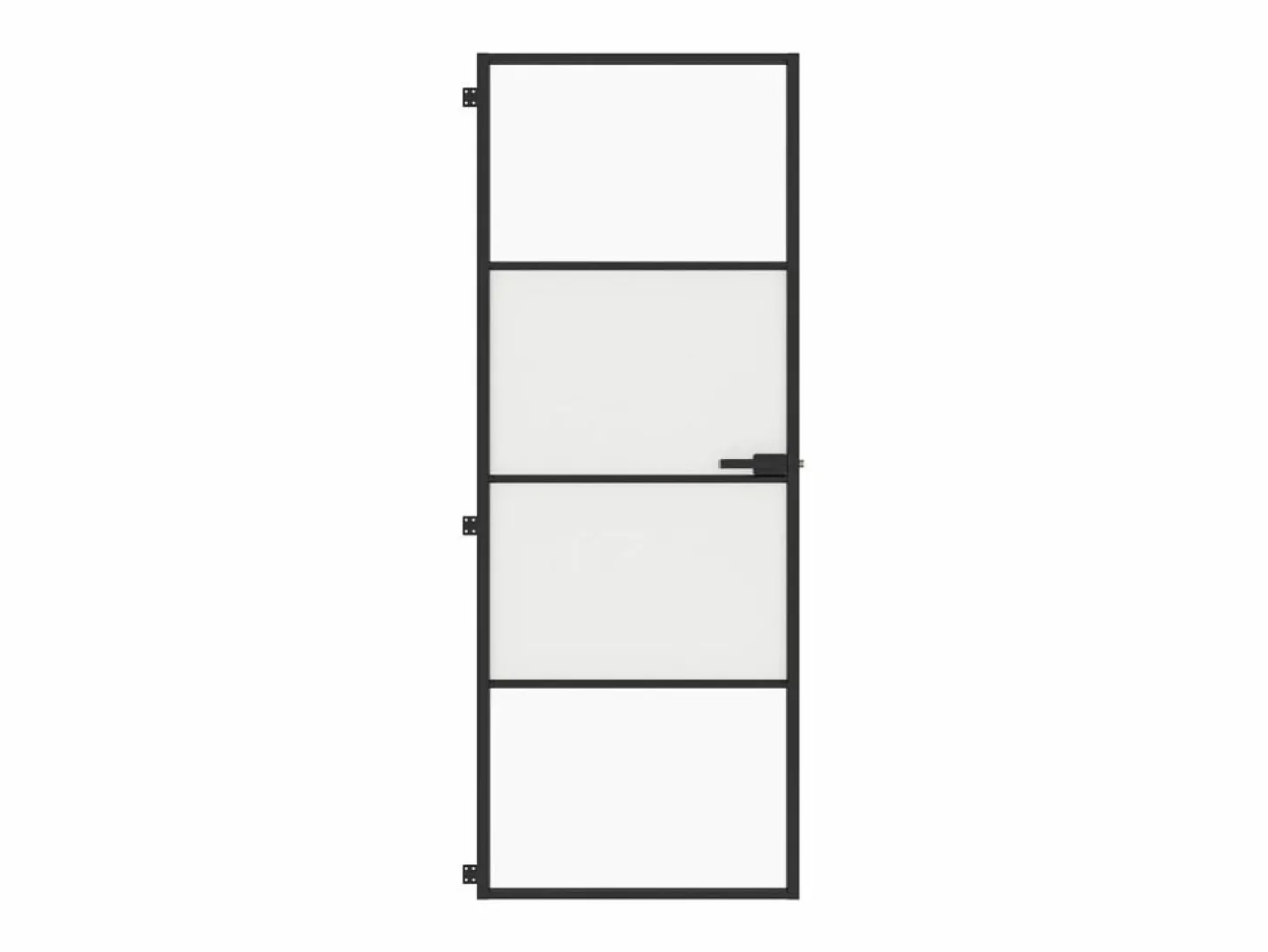 Puerta Con Marco|Puerta interior delgada negra vidrio y aluminio 76x201,5 cm ES701786