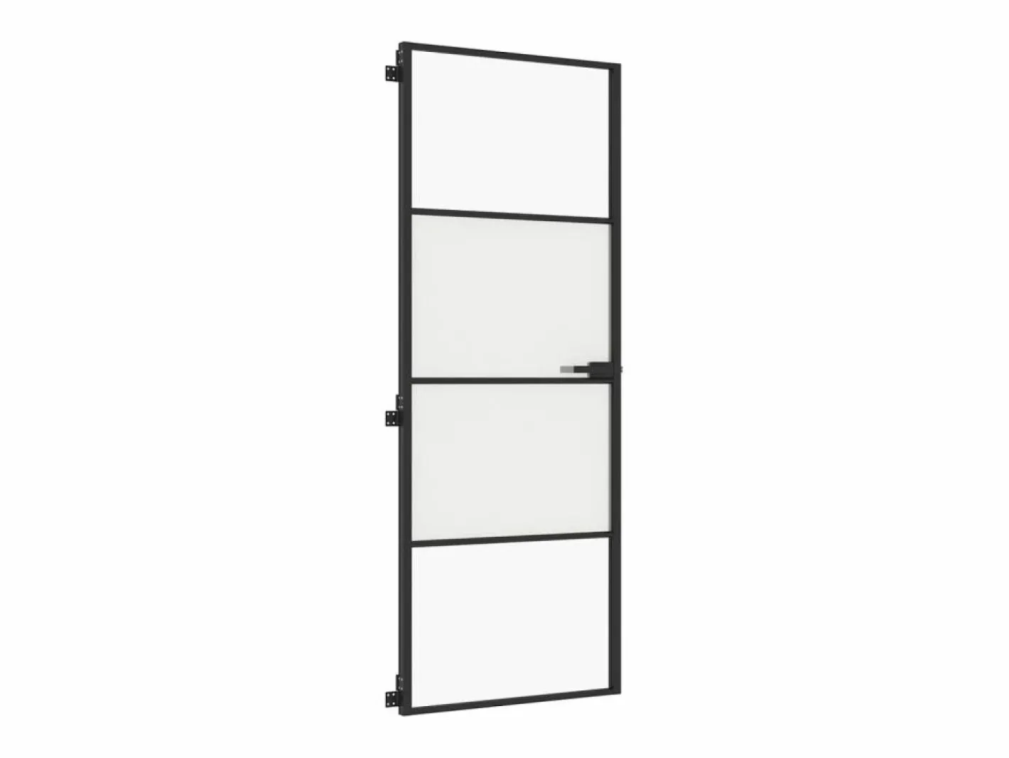 Puerta Con Marco|Puerta interior delgada negra vidrio y aluminio 76x201,5 cm ES701786