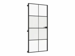 Puerta Con Marco|Puerta interior delgada negra vidrio y aluminio 93x201,5 cm ES700679