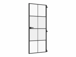 Puerta Con Marco|Puerta interior delgada negra vidrio y aluminio 83x201,5 cm ES602047