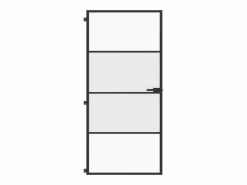 Puerta interior delgada negra vidrio y aluminio 93x201,5 cm ES125919 Negro Discount