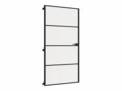 Puerta interior delgada negra vidrio y aluminio 102,5x201,5 cm ES440090 Negro Online