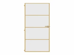 Puerta interior dorada vidrio templado aluminio 102,5x201,5 cm ES679212 Negro Sale