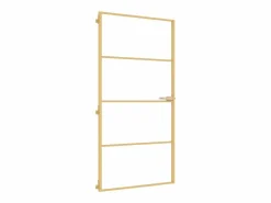 Puerta interior dorada vidrio templado aluminio 102,5x201,5 cm ES445525 Negro