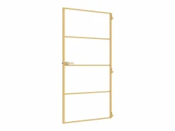Puerta interior dorada vidrio templado aluminio 102,5x201,5 cm ES445525 Negro