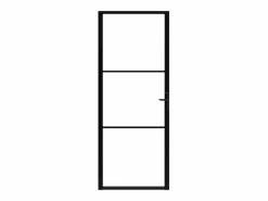 Puerta interior vidrio ESG y aluminio 83x201,5 cm ES242178 Negro Hot