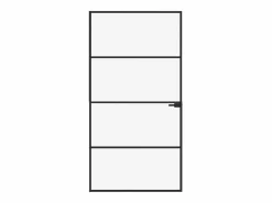 Puerta interior vidrio templado y aluminio 102x201,5 cm ES395826^ Discount