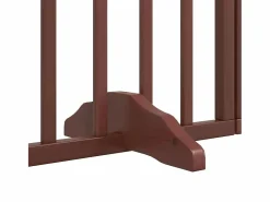 Clicnbuy Seguridad Para Mascotas|Puerta para perros con puerta plegable de 4 paneles marrón 320 cm madera de álamo