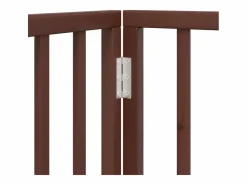 Clicnbuy Seguridad Para Mascotas|Puerta para perros con puerta plegable de 4 paneles marrón 320 cm madera de álamo