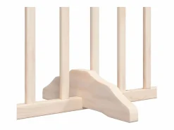 Clicnbuy Puerta para perros plegable 12 paneles madera de álamo 960 cm Marru00f3n Best