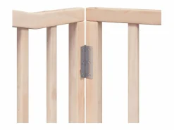 Clicnbuy Puerta para perros plegable 12 paneles madera de álamo 960 cm Marru00f3n Best